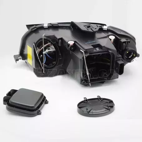 Μπροστινά Φανάρια Set Για Audi A3 8P 03-08 Angel Eyes Μαύρα H7/H7 Με Μοτέρ Depo 