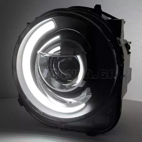 Μπροστινά Φανάρια Set Για Jeep Renegade 2014+ DRL Tube Lights Μαύρα H7 Manual Akkon 