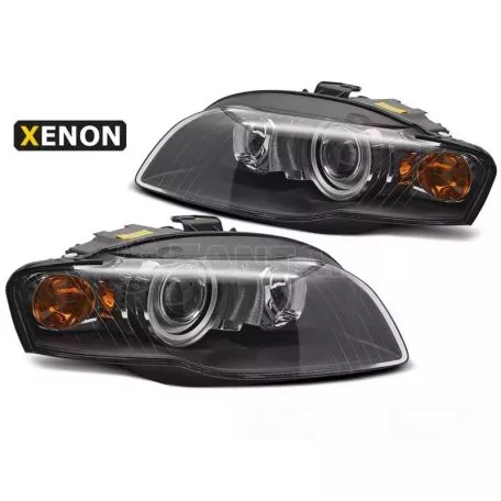 Μπροστινά Φανάρια Set Για Audi A4 B7 04-08 D1S Xenon Μαύρα Με Μοτέρ TYC 
