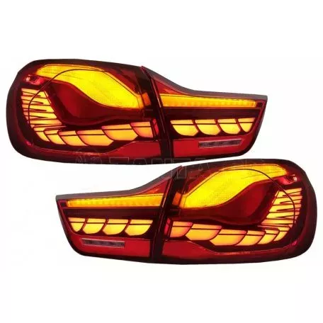 Πισινά Φανάρια Set Για Bmw 4 F32 F33 F36 M4 F82 F83 (2013-03.2019) OLed Dynamic Start Up Κόκκινο/Crystal Vland 