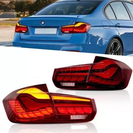 Πισινά Φανάρια Set Για Bmw 3 F30 11-18 Sedan M4 Look OLed Dynamic Start Up Κόκκινο/Crystal Vland 