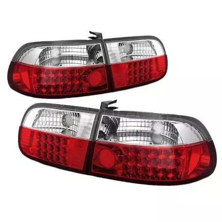 Πισινά Φανάρια Set Για Honda Civic 92-95 3D Led Κόκκινο/Crystal Sonar 