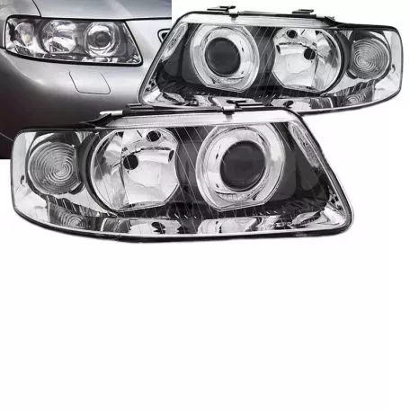 Μπροστινά Φανάρια Set Για Audi A3 8L 00-03 Projectors Χρωμίου H1/H7 Depo 