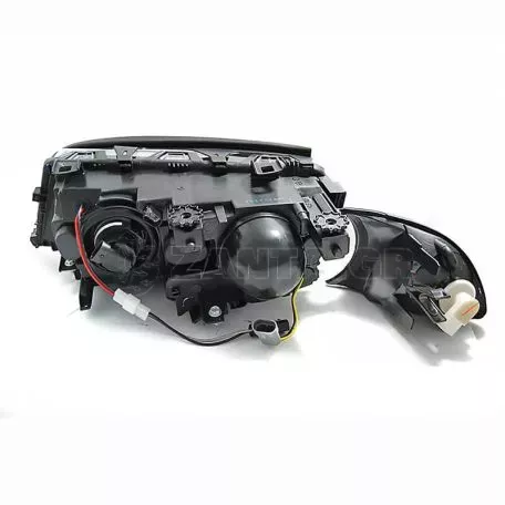 Μπροστινά Φανάρια Set Για Bmw 3 E46 Coupe / Cabrio 99-03 Angel Eyes Μαύρα H7/H7 Με Μοτέρ Depo 