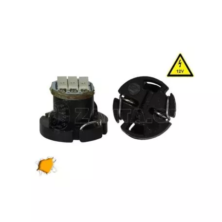 Λάμπα Led Με Βάση T4.2 3 Led 12V 0.9w Πορτοκαλί 1 Τεμάχιο 