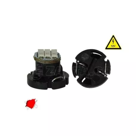 Λάμπα Led Με Βάση T4.2 3 Led 12V 0.9w Κόκκινη 1 Τεμάχιο 