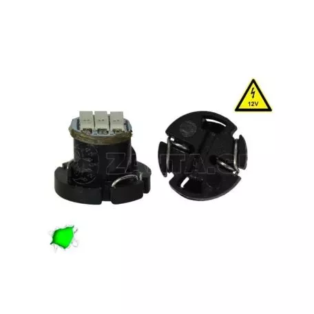 Λάμπα Led Με Βάση T4.2 3 Led 12V 0.9w Πράσινη 1 Τεμάχιο 