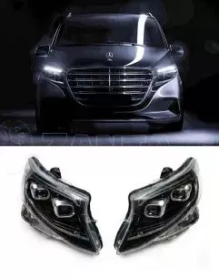 Μπροστινά Φανάρια Set Για Mercedes-Benz Vito W447 14-24 W448 2025 Look DRL Led Tube Μαύρα Carner 
