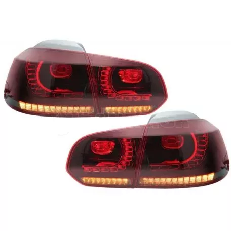 Πισινά Φανάρια Set Για Vw Golf VI (6) 08-12 Full Led Dynamic GTI R20 Look Σκούρο Κόκκινο/Φιμέ VLand 