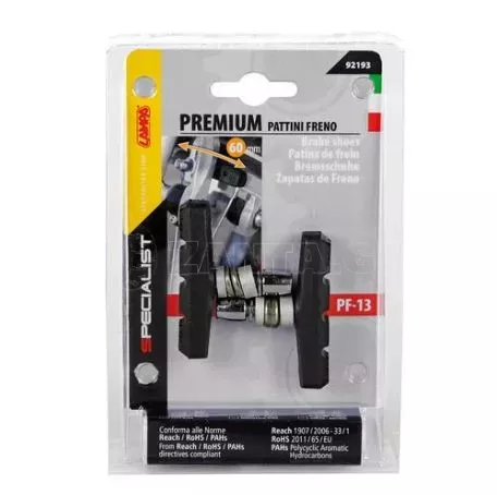 Lampa ΤΑΚΑΚΙΑ ΦΡΕΝΩΝ ΠΟΔΗΛΑΤΟΥ (RACING/CITY/MTB BIKE) PREMIUM 60mm PF-13 ΜΑΥΡΟ 2ΤΕΜ. 9219.3-LB 