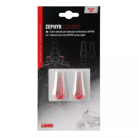 Lampa ΚΑΠΑΚΙ - ΚΑΛΥΜΜΑ ΓΙΑ ΦΛΑΣ ΜΟΤΟ ZEPHYR  ΚΟΚΚΙΝΟ 2ΤΕΜ. 9049.4-LM 