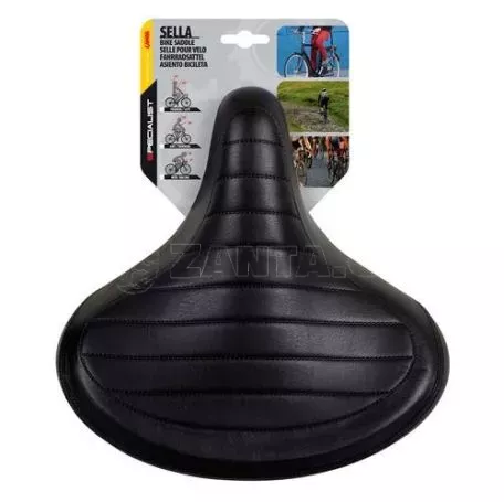Lampa Σέλα ποδηλάτου με διπλά ελατήρια (260x255mm/985gr) μαύρη Relax City S-13 Selle/Saddles Specialist 9238.4-LB 