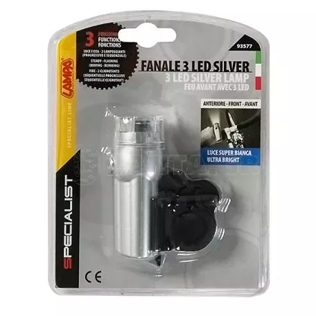Lampa Φανάρι Ποδηλάτου Εμπρός με 3 LED 9357.7-LB 