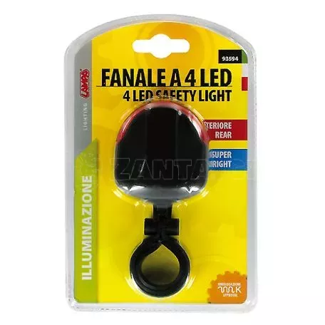 Lampa Φανάρι Ποδηλάτου Πισινό Ασφαλείας με 4LED 9359.4-LB 