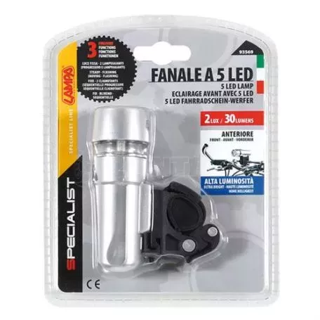 Lampa ΦΩΣ ΕΜΠΡΟΣ ΠΟΔΗΛΑΤΟΥ SPECIALIST ΑΣΗΜΙ 5 LED 3 ΧΡΗΣΕΩΝ 9356.9-LB 