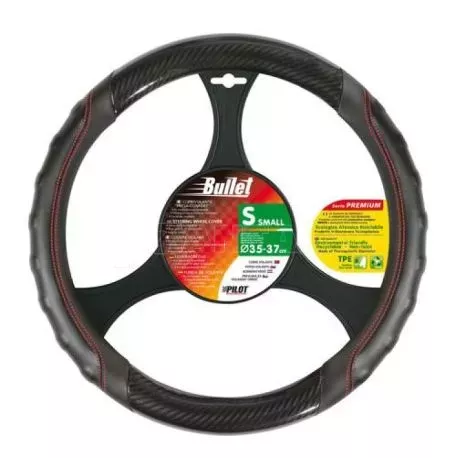 Lampa ΚΑΛΥΜΜΑ ΤΙΜΟΝΙΟΥ BULLET 35/37cm (S) - ΜΑΥΡΟ/ΚΟΚΚΙΝΟ - CARBON - ΔΕΡΜΑΤΙΝΗ L3297.4 