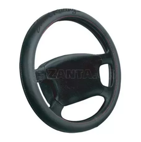 Simoni Racing ΚΑΛΥΜΜΑ ΤΙΜΟΝΙΟΥ RED SEAM 37-39cm ΜΑΥΡΟ ΜΕ ΚΟΚΚΙΝΗ ΡΑΦΗ ΑΠΟ ΟΙΚΟΛΟΓΙΚΟ ΔΕΡΜΑ SRCVT/15 