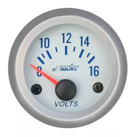 Simoni Racing ΒΟΛΤΟΜΕΤΡΟ ΛΕΥΚΟ 52mm ΜΕ ΜΠΛΕ ΦΩΤΙΣΜΟ ΟΡΓ/VM/SB 