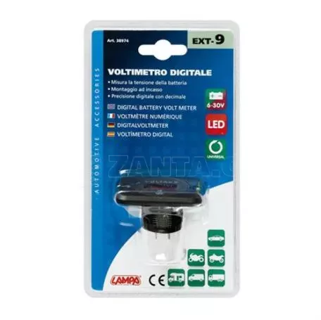 Lampa ΒΟΛΤΟΜΕΤΡΟ ΨΗΦΙΑΚΟ ΣΕ ΠΡΙΖΑ EXT-9 6-30V LED 60x48,5x40mm L3897.4 