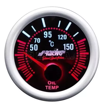 Simoni Racing ΘΕΡΜΟΚΡΑΣΙΑ ΛΑΔΙΟΥ 52mm 2'' ΜΑΥΡΟ ΜΕ ΚΟΚΚΙΝΟ ΦΩΤΙΣΜΟ ΟΡΓ/OT/A 