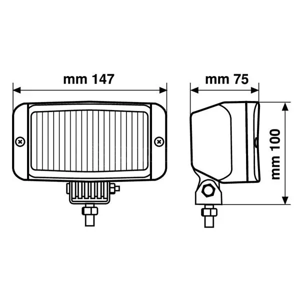 Lampa Προβολέας τετράγωνος (ομίχλης) Prox 12V / H3 / 55W L7234.6