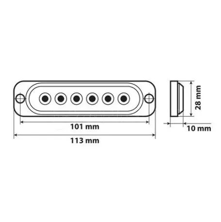 Lampa ΣΤΡΟΜΠΟ ΠΟΡΤΟΚΑΛΙ LS1 12/24V ΜΕ 6 LED 19 ΧΡΗΣΕΩΝ ΑΔΙΑΒΡΟΧΟ 113x28mm 1ΤΕΜ. L7299.5 