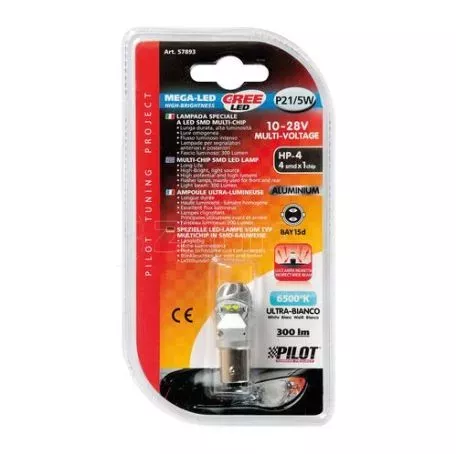 Lampa P21/5W 10-28V BAY15d MEGA-LED 300LM ΔΙΑΘΛΑΣΗΣ ΛΕΥΚΟ (ΔΙΠΟΛΙΚΟ) BLISTER 1ΤΕΜ. L5789.3 