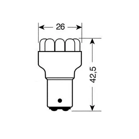 Lampa P21/5W 12V BAY15d 11LED ΔΙΠΟΛΙΚΟ ΚΟΚΚΙΝΟ (STOP) MULTI-LED BLISTER 1ΤΕΜ. 5837.6-LM 