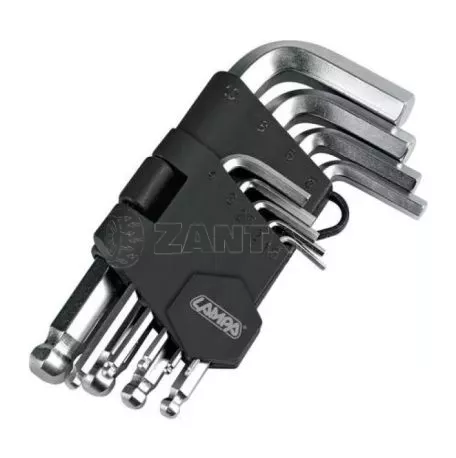 Lampa ΑΛΛΕΝ (ALLEN) ΕΞΑΓΩΝΑ ΚΛΕΙΔΙΑ 9 ΤΕΜΑΧΙΩΝ (1,5-2-2,5-3-4-5-6-8-10mm) ΧΡΩΜΙΟ-ΒΑΝΑΔΙΟ (CRV) L6600.3 