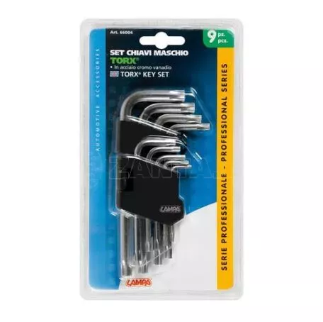 Lampa TORX ΚΛΕΙΔΙΑ 9 ΤΕΜΑΧΙΩΝ (T10/15/20/25/27/30/40/45/50)  ΧΡΩΜΙΟ-ΒΑΝΑΔΙΟ (CRV) L6600.4 