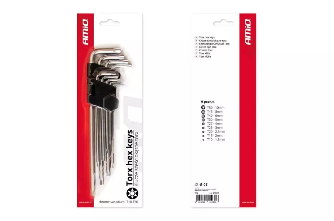 AMIO ΑΛΕΝ TORX ΜΑΚΡΥΑ 230mm TKL AMiO - 9 ΤΕΜ. 01039/AM