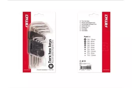 AMIO ΑΛΕΝ TORX ΚΟΝΤΑ 125mm TKS AMiO - 9 ΤΕΜ. 01040/AM 
