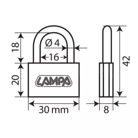 Lampa ΛΟΥΚΕΤΟ 30mm BASIC ΜΕ 3 ΚΛΕΙΔΙΑ L6542.5 