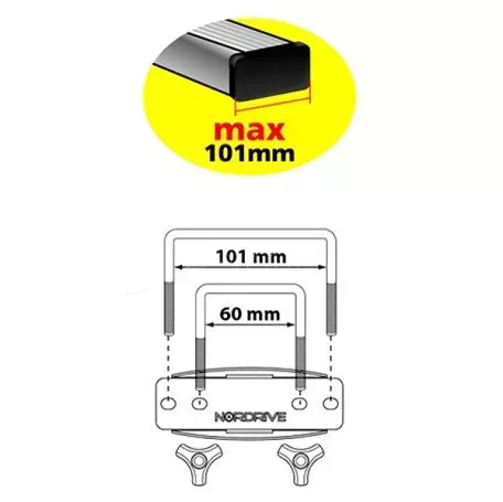 Nordrive ΜΠΑΓΚΑΖΙΕΡΑ ΟΡΟΦΗΣ NORDRIVE BOX 530 LT ΑΣΗΜΙ ΧΡΩΜΑ ΜΕ ΑΝΑΓΛΥΦΗ ΥΦΗ - 1 ΤΕΜ. N60020 
