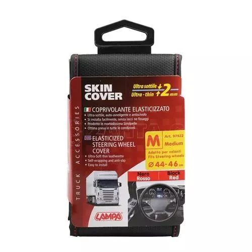 Lampa ΚΑΛΥΜΜΑ ΤΙΜΟΝΙΟΥ ΦΟΡΤΗΓΟΥ 44/46cm (M) SKIN-COVER ΜΑΥΡΟ ΜΕ ΚΟΚΚΙΝΗ ΡΑΦΗ ΕΛΑΣΤΙΚΟ 2mm ΠΑΧΟΣ L9792.2