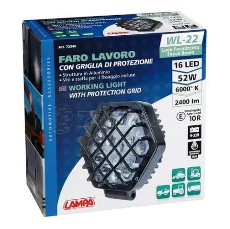 Lampa ΠΡΟΒΟΛΕΑΣ ΕΡΓΑΣΙΑΣ WL-22 16LED 52W 2400lm 9>32V (138 x 140 x 70 mm) ΚΑΡΦΙ 1 ΤΕΜ. L7234.0 