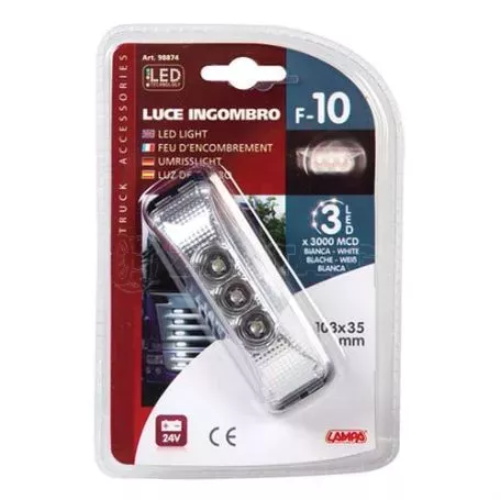 Lampa Φως Φορτηγού 24V 3LED Λευκό 103x35mm L9887.4 