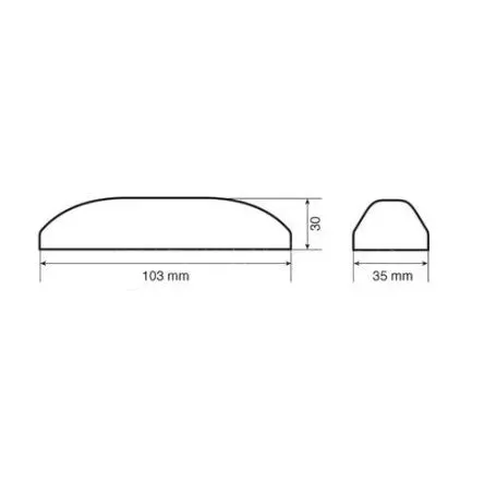 Lampa Φως Φορτηγού 24V 3LED Λευκό 103x35mm L9887.4 
