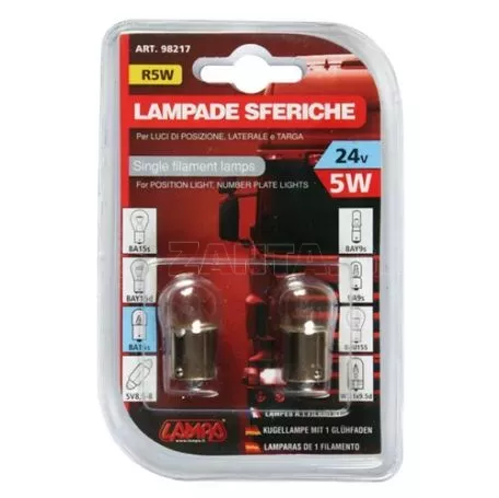 Lampa Μονοπολικό Λαμπάκι 24V R5W - BA15s L9821.7 