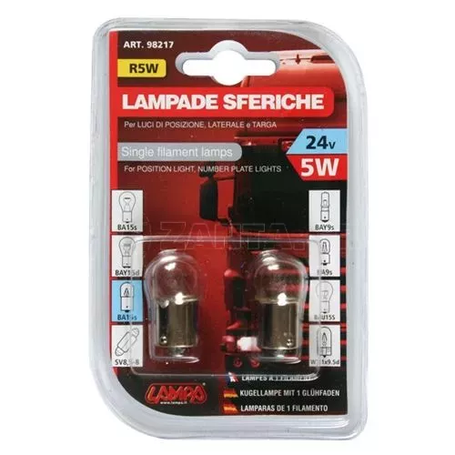 Lampa Μονοπολικό Λαμπάκι 24V R5W - BA15s L9821.7