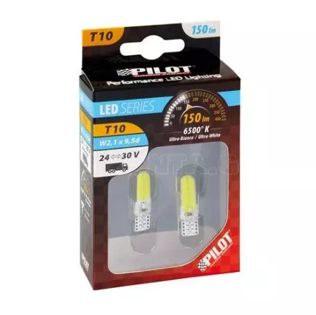 Lampa T10 24-30V W2,1x9,5d MEGA-LED COB 2SMDx12chips 150lm ΛΕΥΚΟ 2ΤΕΜ. L9836.1 