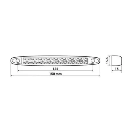 Lampa ΦΩΣ ΟΓΚΟΥ 8LED ΚΟΚΚΙΝΟ 12/24V 150mm ΑΔΙΑΒΡΟΧΟ 1ΤΕΜ. L4148.6 