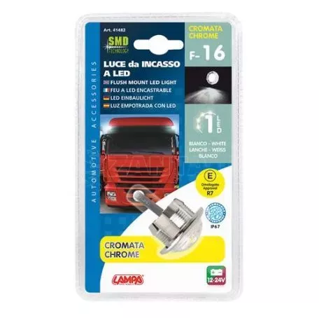 Lampa ΦΩΣ ΟΓΚΟΥ 12/24V LED ΛΕΥΚΟ ΣΤΡΟΓΓΥΛΟ 19,5mm 1ΤΕΜ. L4148.2 