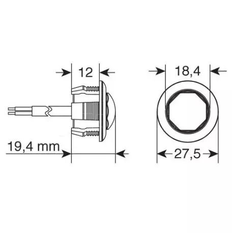Lampa ΦΩΣ ΟΓΚΟΥ 12/24V LED ΛΕΥΚΟ ΣΤΡΟΓΓΥΛΟ 19,5mm 1ΤΕΜ. L4148.2 
