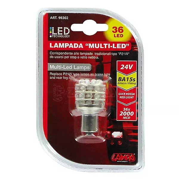 Lampa Λάμπα 24V 36 led Φορτηγού 1 τεμάχιο ΚΟΚΚΙΝΟ L9830.2