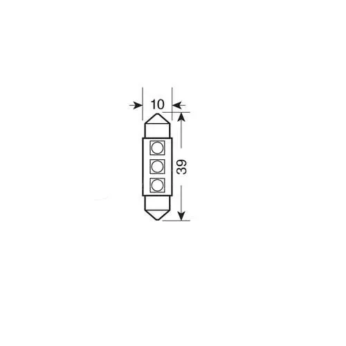Lampa ΛΑΜΠΑΚΙΑ ΠΛΑΦΟΝΙΕΡΑΣ 24V / 28V SV8,5-8 Hyper-Led9 10x39 mm 2 ΤΕΜΑΧΙΑ L9822.5