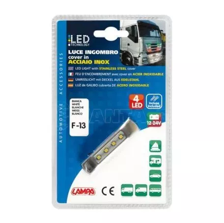 Lampa ΦΩΣ ΟΓΚΟΥ ΦΟΡΤΗΓΟΥ 4LED ΛΕΥΚΟ 12/24V 70x16x11mm ΑΔΙΑΒΡΟΧΟ 1ΤΕΜ. L4149.0 