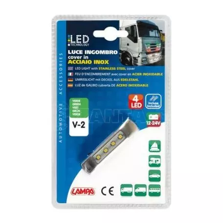 Lampa ΦΩΣ ΟΓΚΟΥ ΦΟΡΤΗΓΟΥ 4LED ΠΡΑΣΙΝΟ 12/24V 70x16x11mm ΑΔΙΑΒΡΟΧΟ 1ΤΕΜ. L4149.3 
