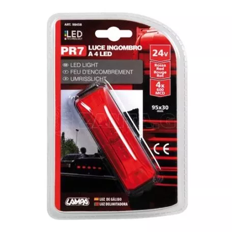 Lampa ΦΩΣ ΦΟΡΤΗΓΟΥ 4LED ΚΟΚΚΙΝΟ 24V 103mm PR7(4x600 MCD)  L9845.8 