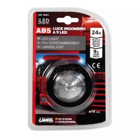 Lampa ΣΤΡΟΓΓΥΛΟ ΦΩΣ ΦΟΡΤΗΓΟΥ 9LED ΛΕΥΚΟ 24V ΑΒ5(9x3600 MCD)  L9846.1 